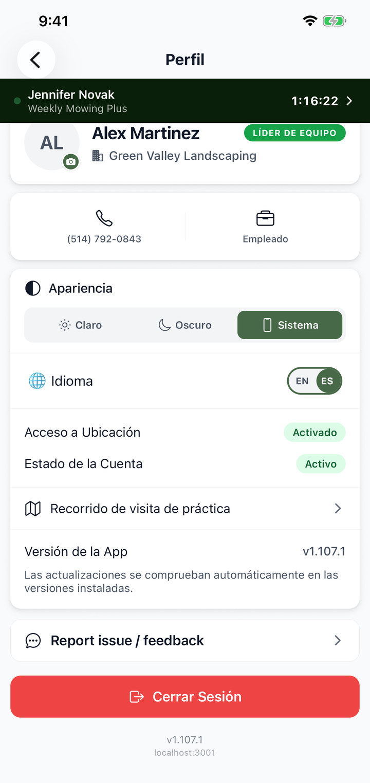 A crew member picking their language in the app